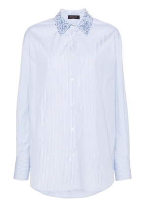 Fabiana Filippi crystal-embellished striped shirt - Blue