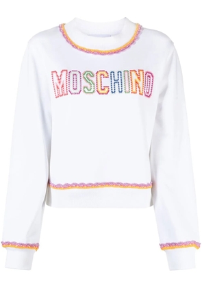 Moschino macramé-trim cotton sweatshirt - White