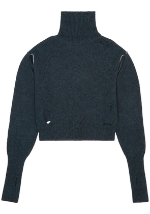 MM6 Maison Margiela distressed high-neck jumper - Green