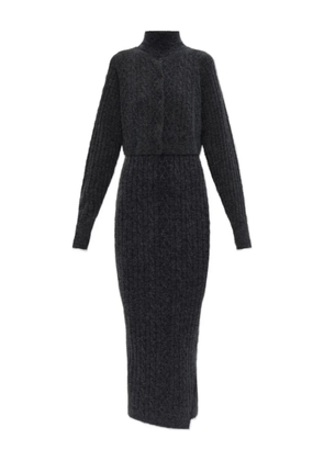 AllSaints Sabine high-neck cable-knit dress - Grey