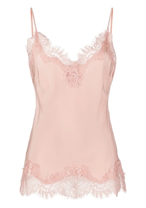 Gold Hawk lace-trim slip top - Pink