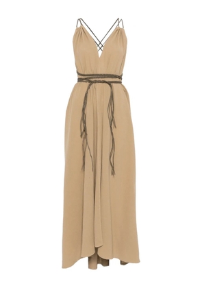 Caravana criss-cross asymmetric day dress - Neutrals