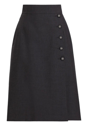 Dolce & Gabbana overlapping-panel midi skirt - Black