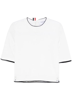 Thom Browne 4-Bar stripe cotton T-shirt - White