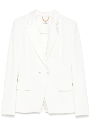 Elisabetta Franchi satin-lapel crepe blazer - White