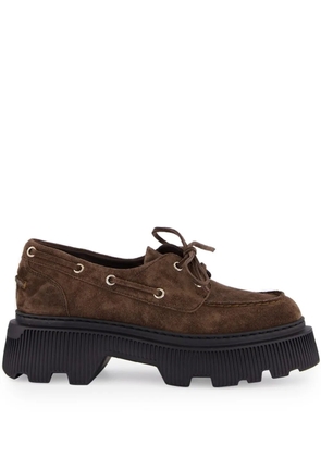 Santoni platform lace-up shoes - Brown