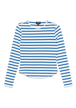 A.P.C. striped button-shoulder T-shirt - White