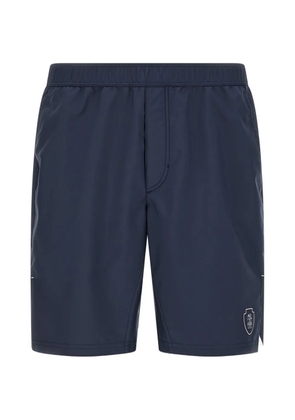 Brunello Cucinelli contrasting embroidery bermuda shorts - Blue