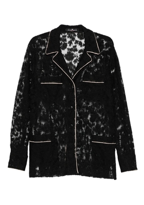 Ermanno Scervino lace-panelled button-up shirt - Black