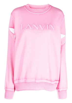 Lanvin embroidered-logo crew-neck sweatshirt - Pink