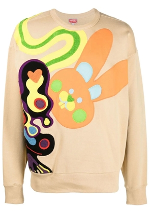 Kenzo appliqué-detail sweatshirt - Neutrals