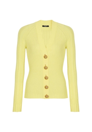 Balmain V-neck buttoned cardigan - Yellow