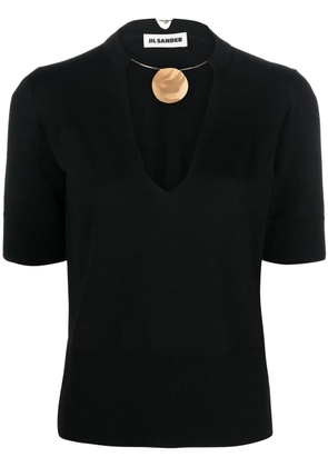 Jil Sander choker-neck short-sleeve top - Black