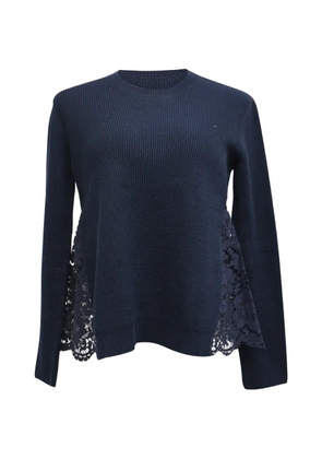 Valentino Garavani Pre-Owned lace-paneled sweater - Blue
