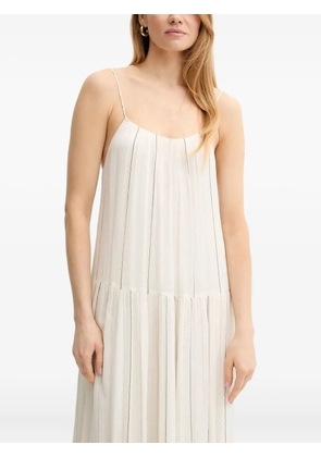BOSS tiered striped maxi dress - Neutrals