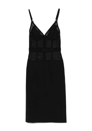 Elisabetta Franchi crepe tulle midi dress - Black