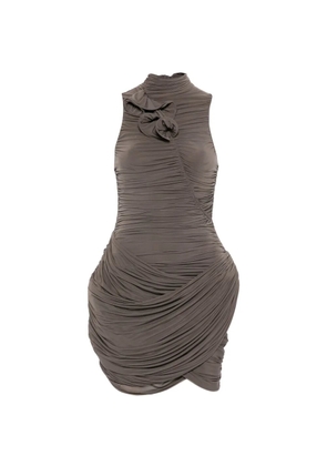 Magda Butrym ruffled mini dress - Brown