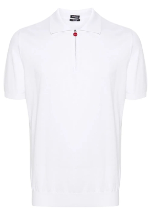Kiton fine-ribbed cotton polo shirt - White