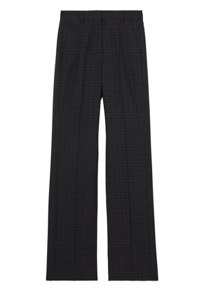 Burberry check wool tailored trousers - Black