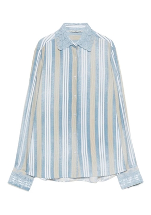 Ermanno Scervino striped lace shirt - Blue