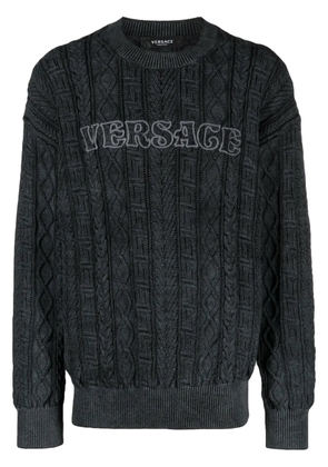 Versace Greca cable-knit jumper - Black