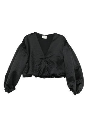 Forte Forte balloon-sleeve v-neck blouse - Black