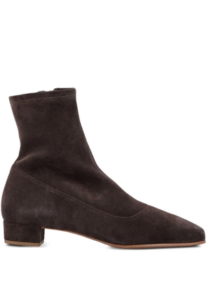 BY FAR suede zip ankle boots - Brown