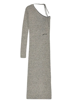 GANNI Sparkle one-sleeve dress - Neutrals
