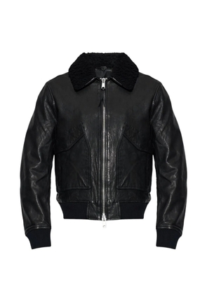 AllSaints Vaucluse leather aviator jacket - Black