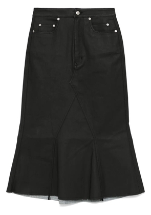 Rick Owens coated midi skirt - Black