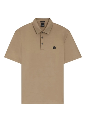 BOSS button logo polo shirt - Neutrals