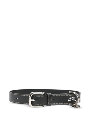 A.P.C. Toutou buckle-fastening logo-pendant dog collar - Black