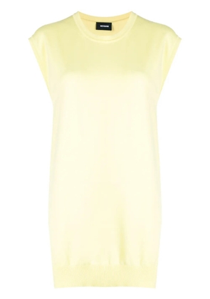 We11done cap-sleeved fine-knit dress - Yellow