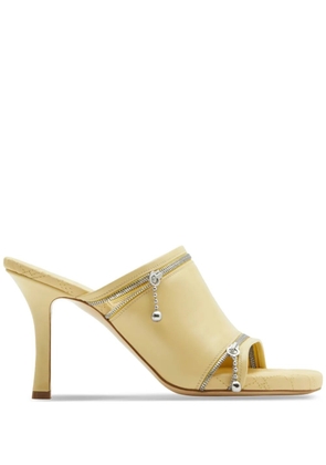 Burberry 85mm decorative-zip leather sandals - Yellow