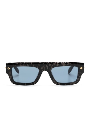 Alexander McQueen Eyewear marble-pattern square-frame sunglasses - Black
