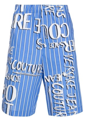 Versace Jeans Couture logo-print cotton shorts - Blue