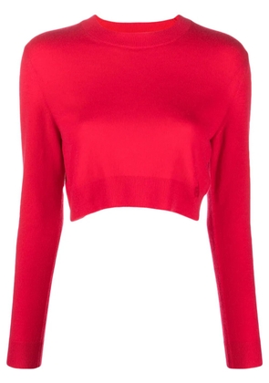 Patou logo-embroidered cropped jumper - Pink