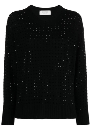 Sportmax rhinestone-embellished fine-knit jumper - Black