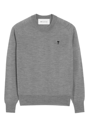 AMI Paris Ami De Coeur logo-embroidered sweater - Grey