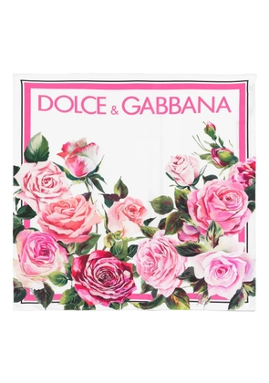 Dolce & Gabbana floral-print scarf - White