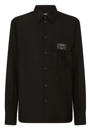 Dolce & Gabbana logo-patch cotton shirt - Black