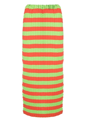 Sunnei Curled striped midi skirt - Orange