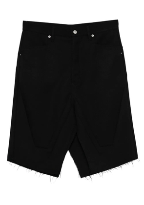 Rick Owens frayed panelled shorts - Black