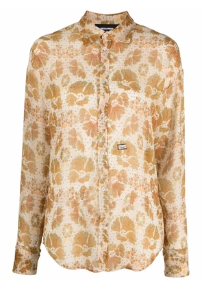 DSQUARED2 woven floral jacquard shirt - Yellow