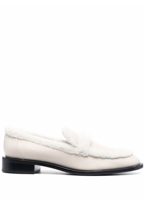 Stuart Weitzman shearling trim loafers - Neutrals