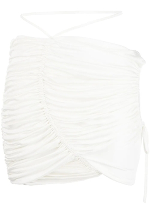 ANDREĀDAMO gathered-detail mini skirt - White