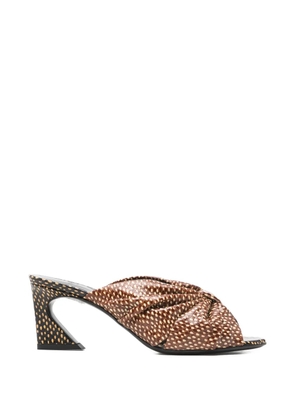 FENDI Arco ruched heeled sandals - Brown