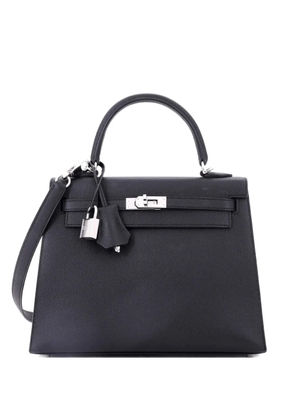 Hermès Pre-Owned Kelly Handbag Black Epsom with Palladium Hardware 25 satchel