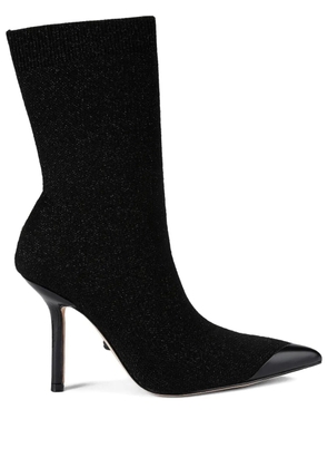 Kurt Geiger London 95mm Regent Point metallic-pointed sock boots - Black