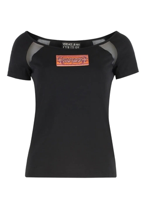 Versace Jeans Couture mesh-panel cotton t-shirt - Black